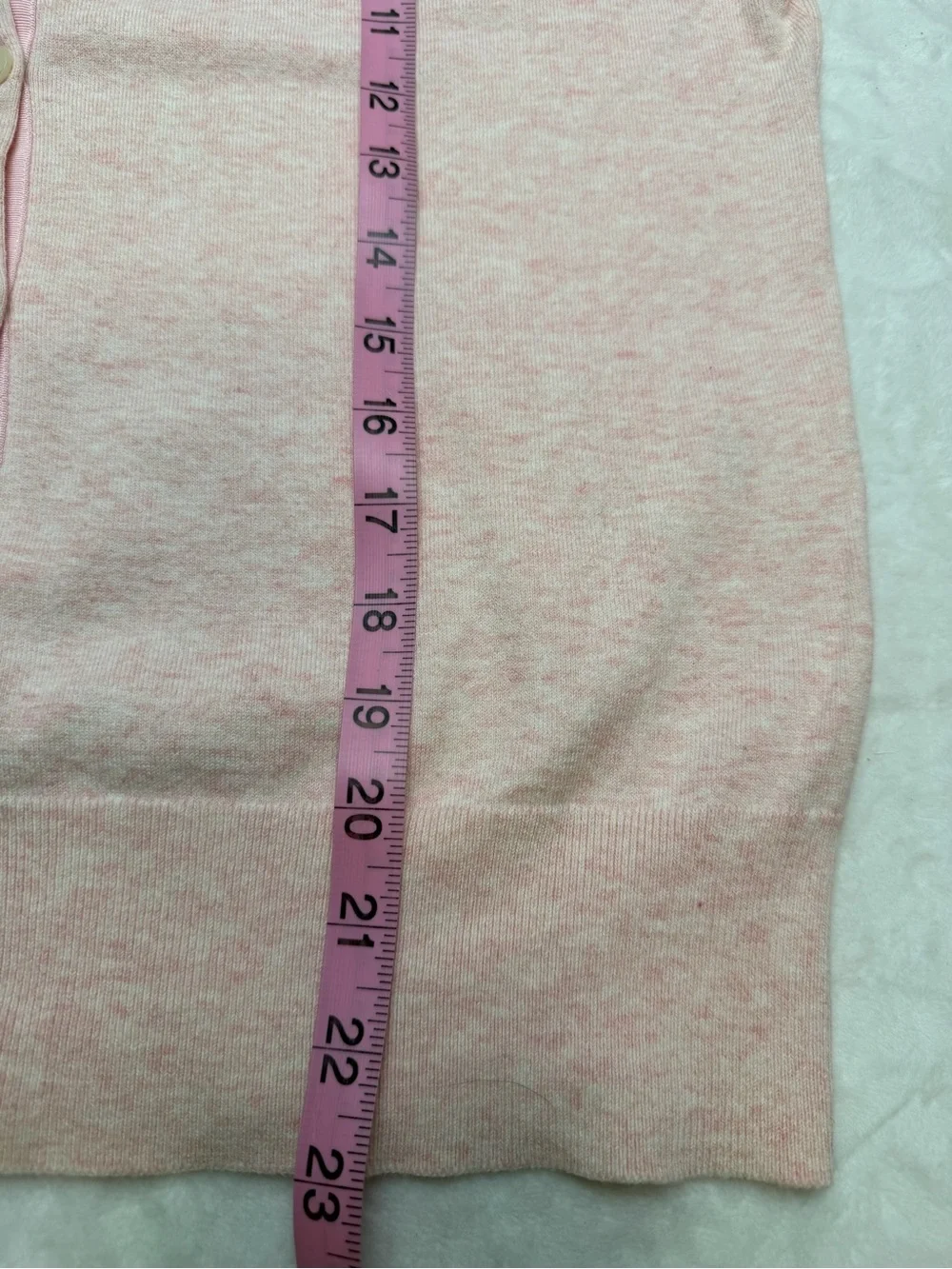 Lands’ End Pink Button Front Cardigan Sweater S Soft Cotton Blend Classic Preppy - Picture 8 of 12